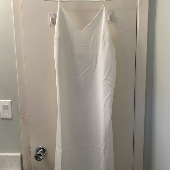 Midi Thin Strapped Back Bow Dress - White - Pomelo - Picture 4 of 5